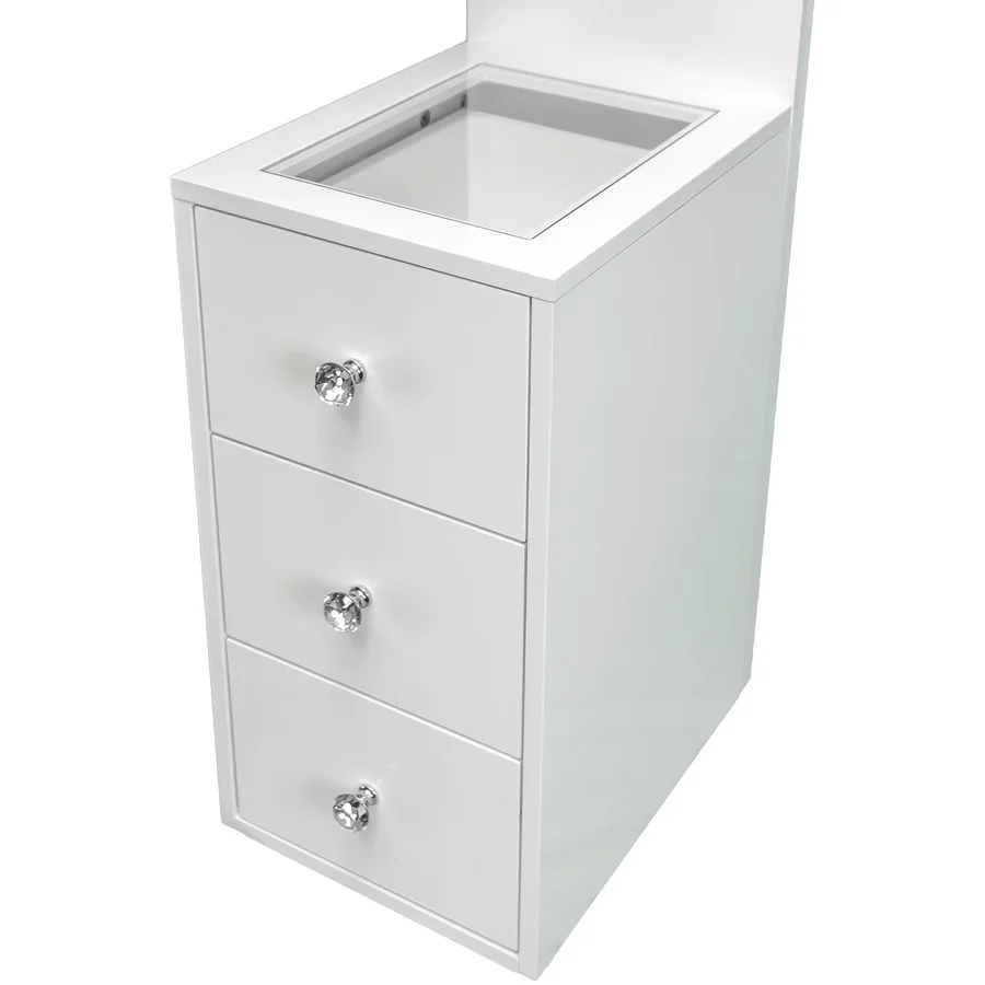 Glossy Column Shelf With Drawers Book Shelf Support Cosmetics Shelf