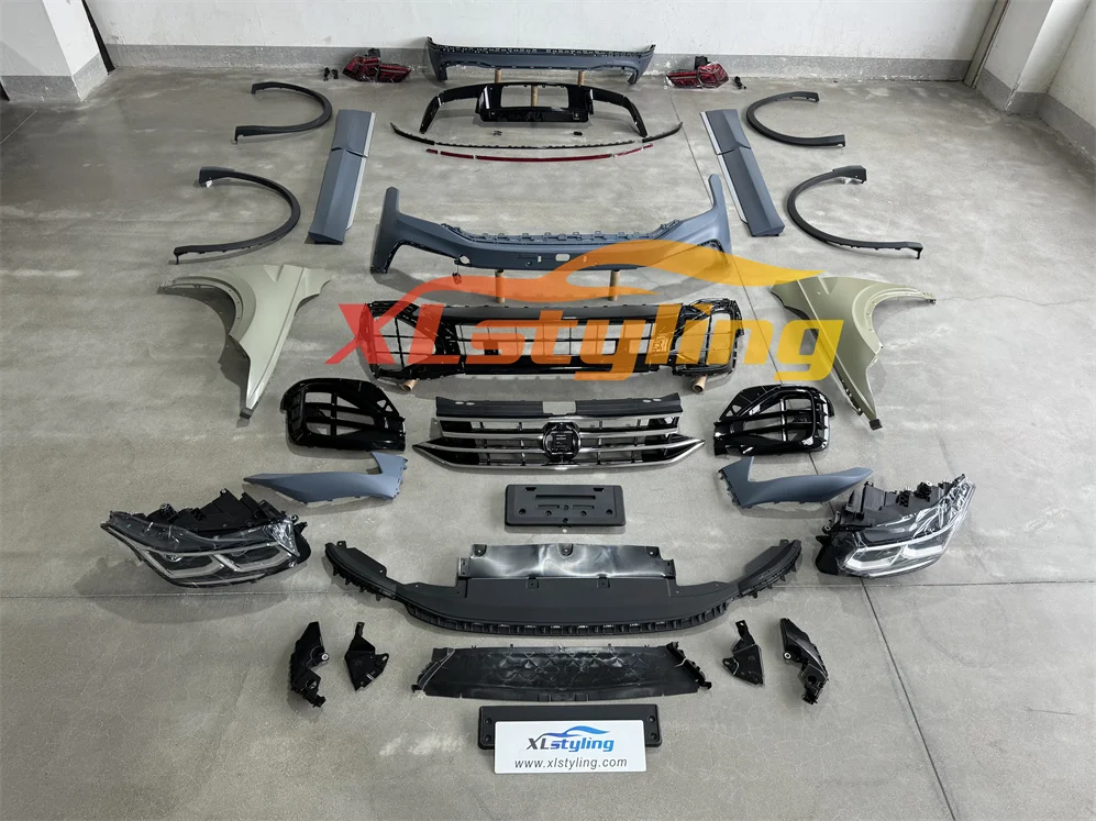 XLstyling Car Conversion Upgrade Facelift Front Rear Bumper Retrofit 2021 R Bodykit for VW Tiguan 2017 Old to New Body Kit