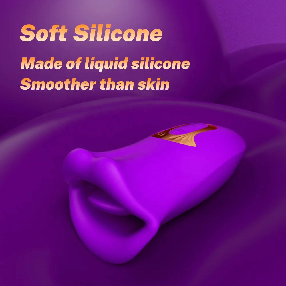 Women's 10 French Kissing Patterns Vibrating Tongue Rose Dildo Sex Toys Massager for Clitoral