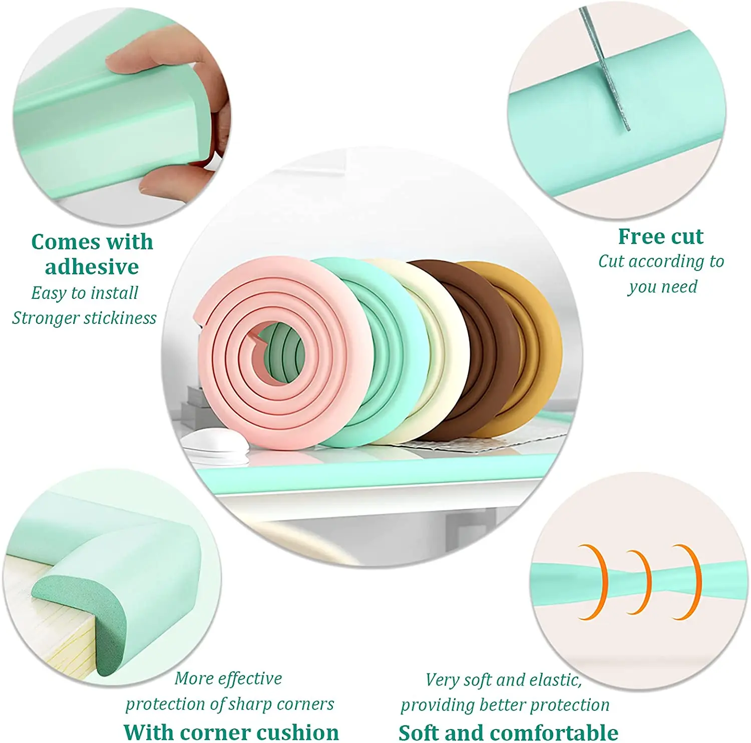 Black Lshaped Foam Edge Protector 5m 2m Adhesive Foam Edge Protector