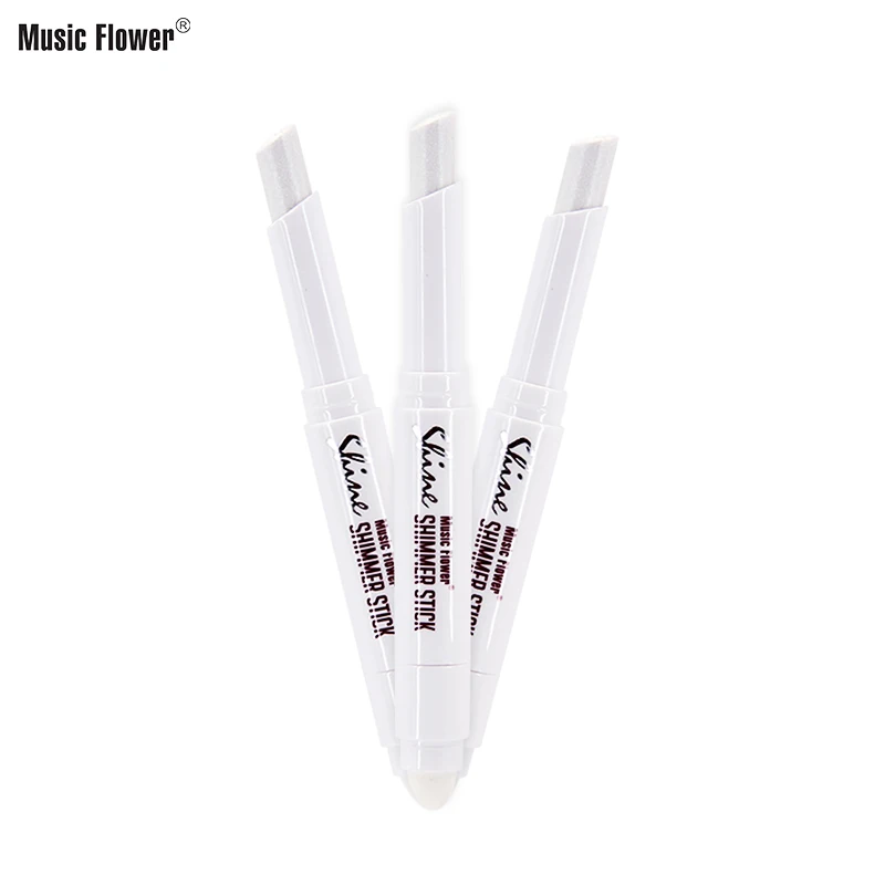 Оригинальный музыкальный цветок, новинка, Мерцающая палочка, Осветляющий бронзер для лица, горячий Контурный карандаш, макияж с контролем жирности, двухсторонняя ручка-хайлайтер