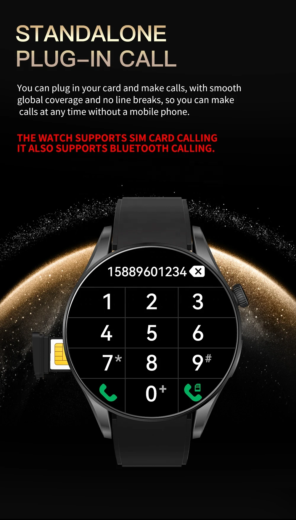 2025 Newest Round Screen BW16 Smart Watch Global Wifi Phone Camera 400 Mah Battery SIM C aperçu 5