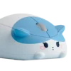 Ratón Akko Azul y Blanco con Diseño de Gato