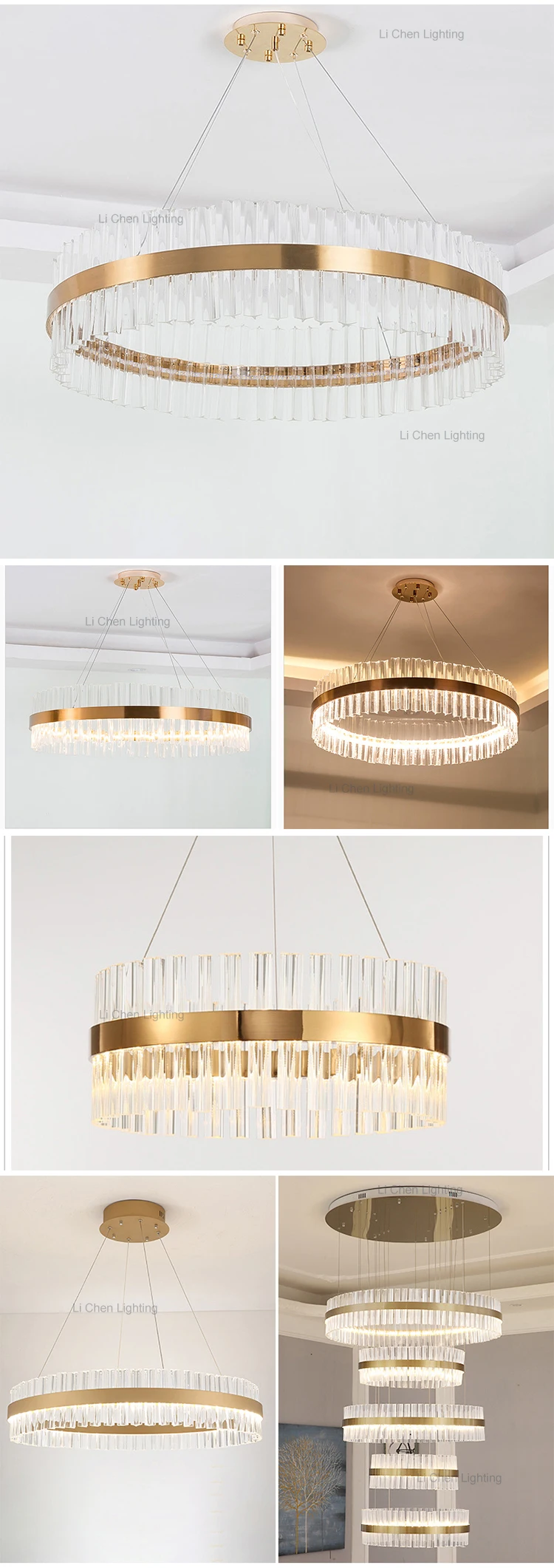 p0019 indoor decoration living room restaurant glass stainless steel led chandelier lamp-1