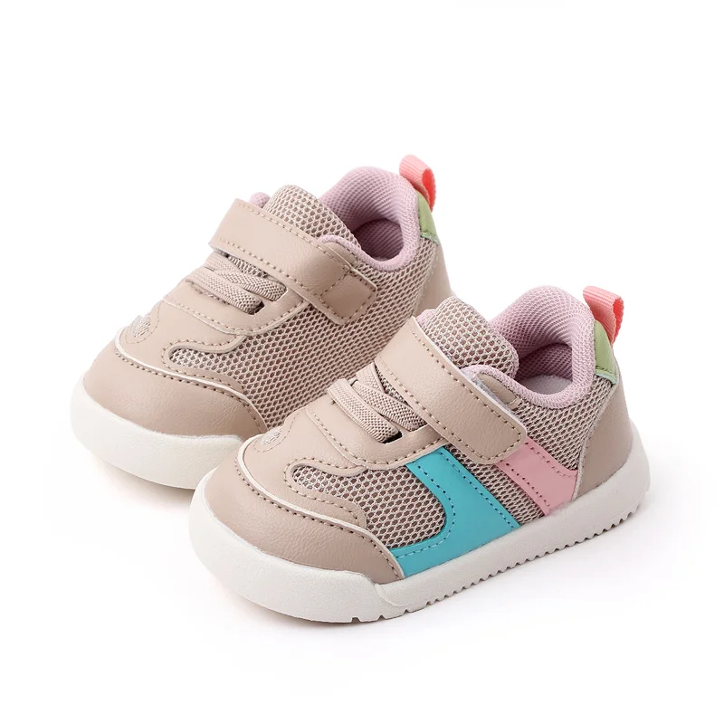 Spring and Autumn Boys Mesh Breathable Soft Sole Casual Non-slip Girls Matching Color Kids Sports Shoes manufacture