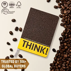 Eco-friendly Coffee Grounds Budget Planner Low Price School Supplies Free Sample Hardcover A5 Customized Notebooks for Student