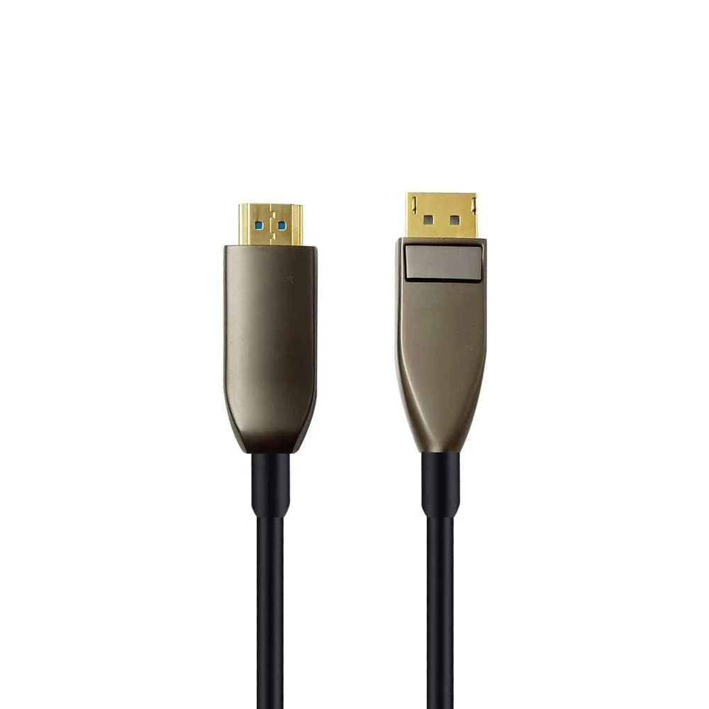 20M Latest designed Active Optic Fiber DP to HDMI Cable Support 4K@60Hz AUX/HPD/HDCP2.1 Transmission Rate 21.6Gbps