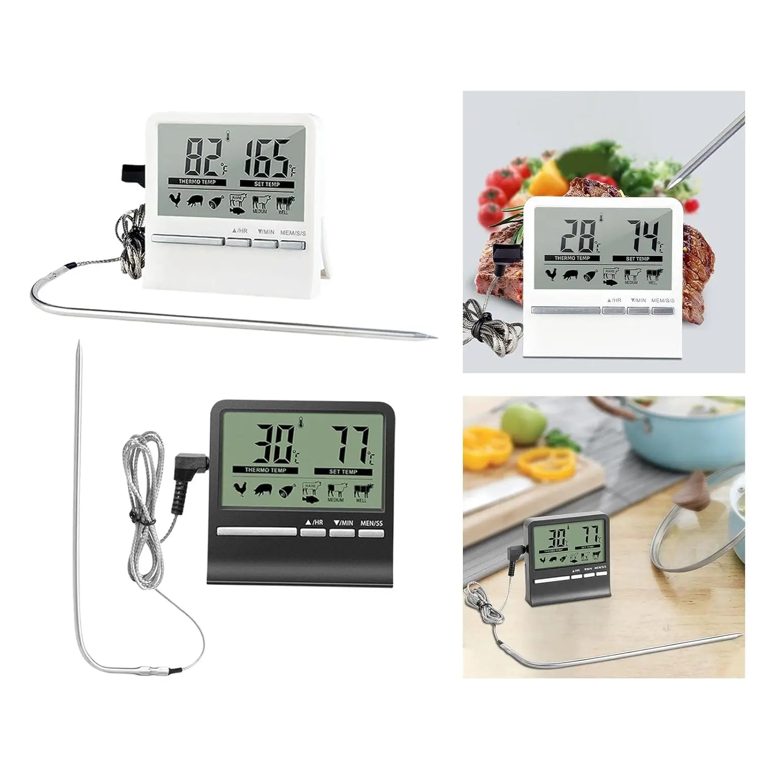 New Arrival Digital Food Thermometer BBQ Barbecue Kitchen Baking Probe Grill Oven Thermometer