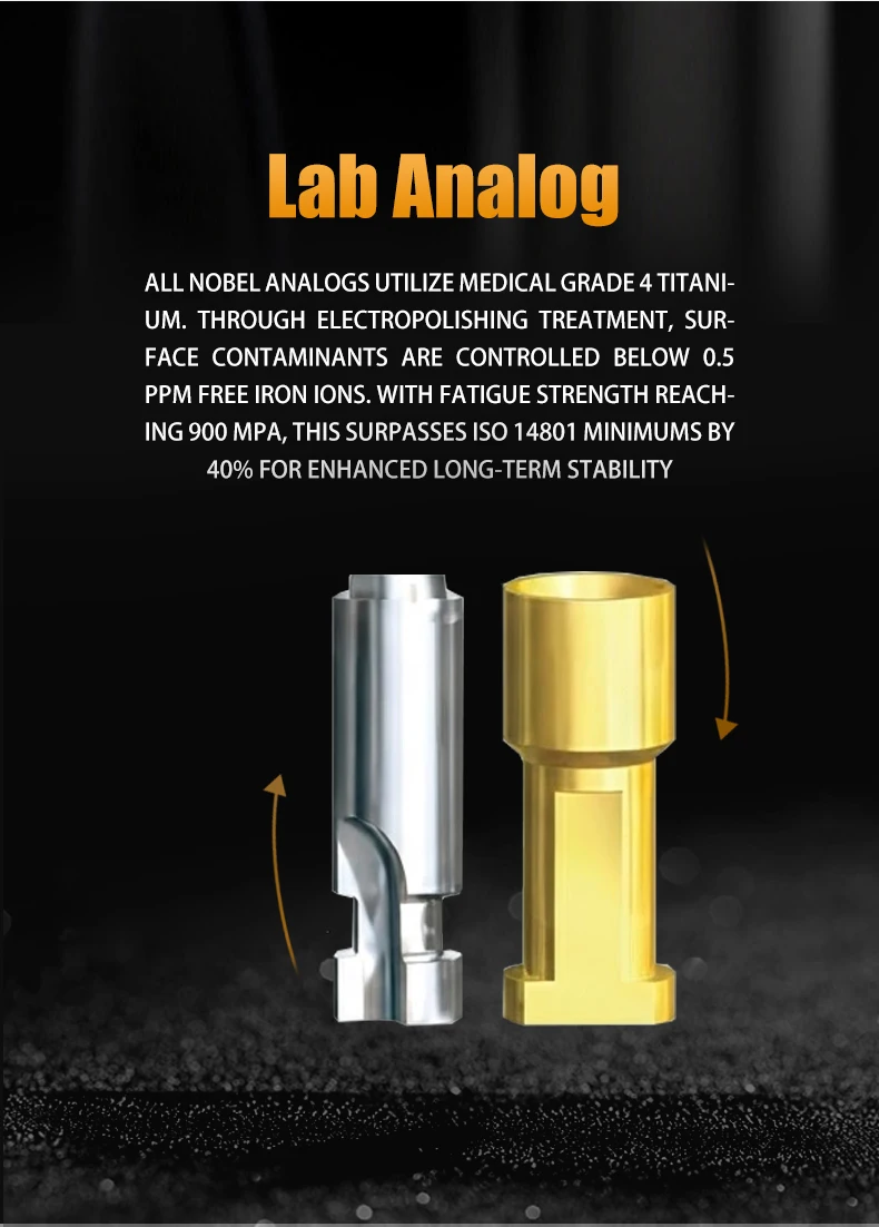 Nobel Dental Implant Abutment OEM Dental Fixture Healing Abutment Cementable Straight/Angled Abutment Impression Post Accessory factory