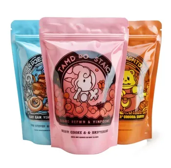 custom printed logo food candy cookie package zip lock stand up zipper packing ziplock smell proof pouch 3.5 mylar plastic bags