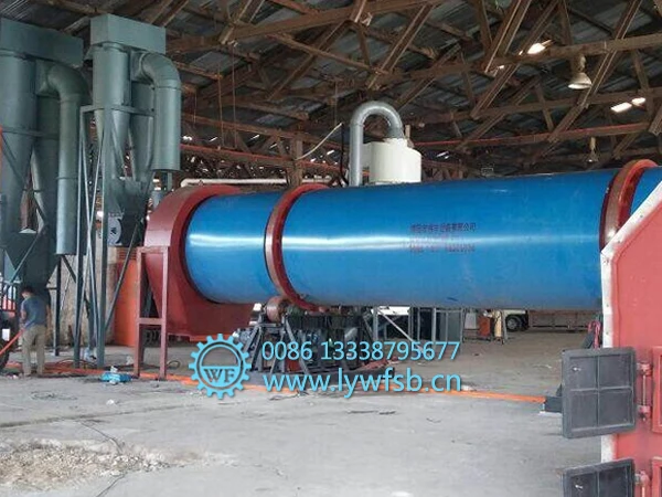 Однотрубная вращающаяся барабанная сушилка для опилок с горячим воздухом