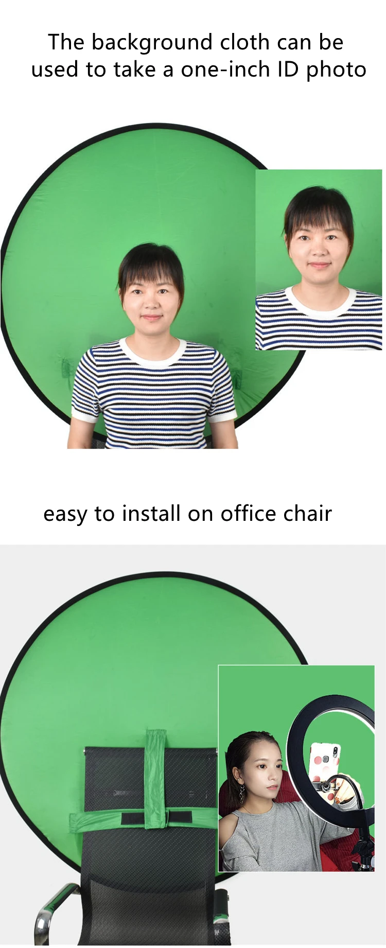 Collapsible Portable Webcam Background - Green Chroma Key