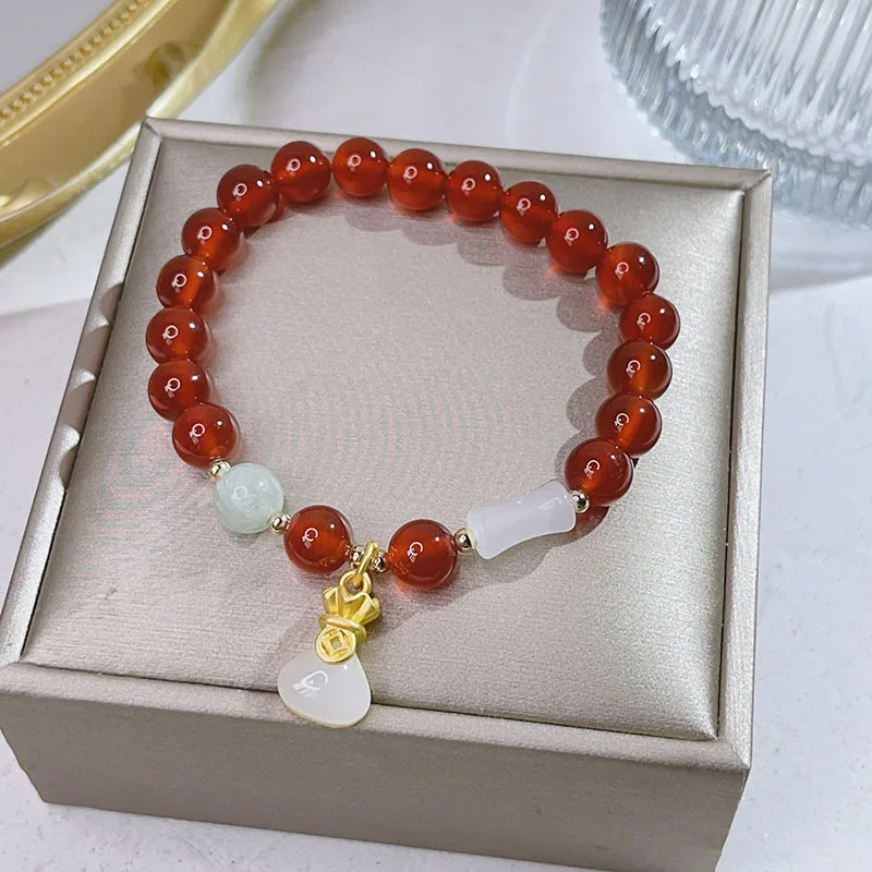 2024 Lunar Year Of The Dragon Red Agate Bracelet Amulet Stretch   Hc45690be105846b0a5b20fafaab718171 