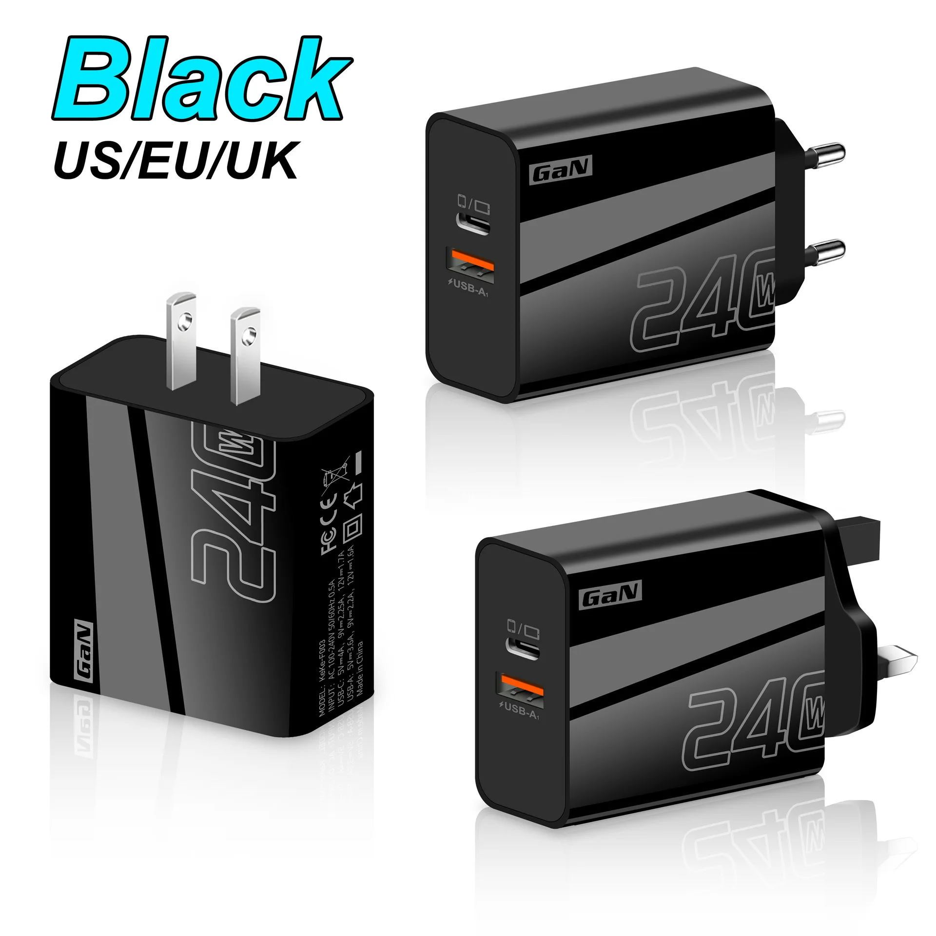 Jemey 2x USB-C Adapter 240W – Transparant, Met LED-display Voor Laadsnelheid, 40 Gbps Data, 8K @60Hz, Geschikt Voor IPhone 15/16, MacBook En Meer