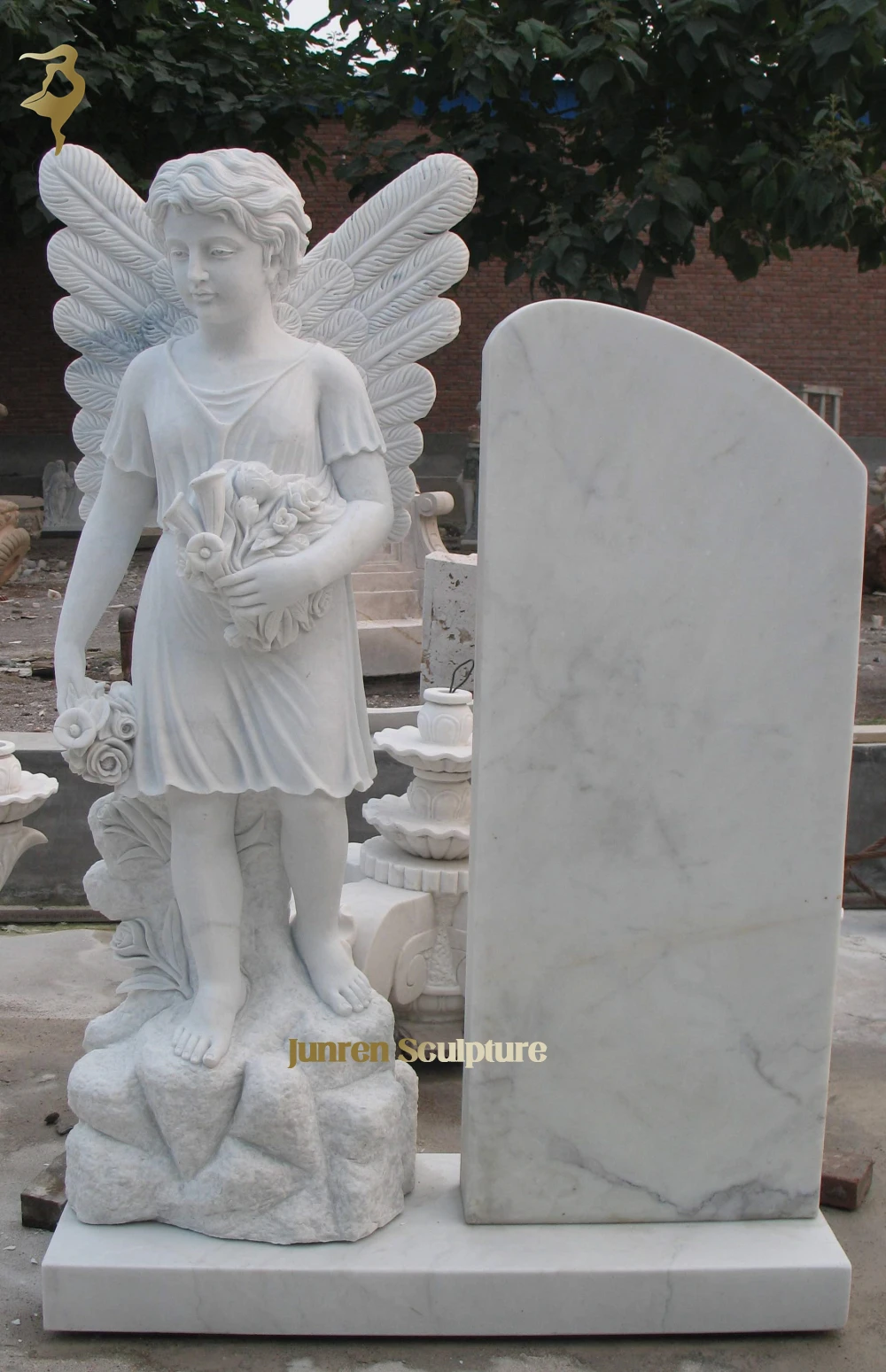Cemetery Marble Baby Angel Headstones for Baby Graves
