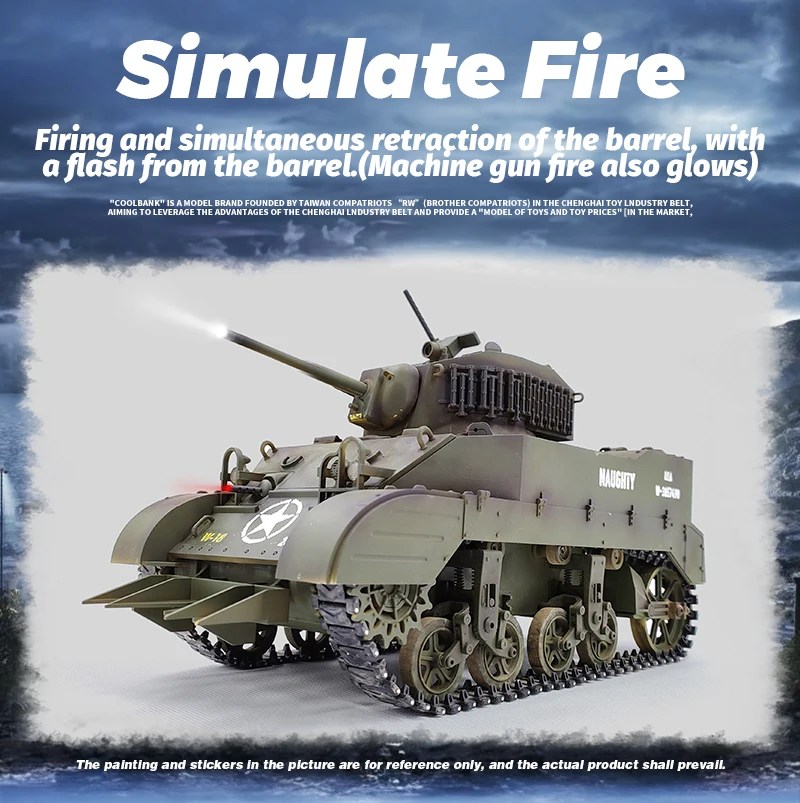 COOLBANK 1/16 Scale M5A1 Stuart Light Army Tank RC Model