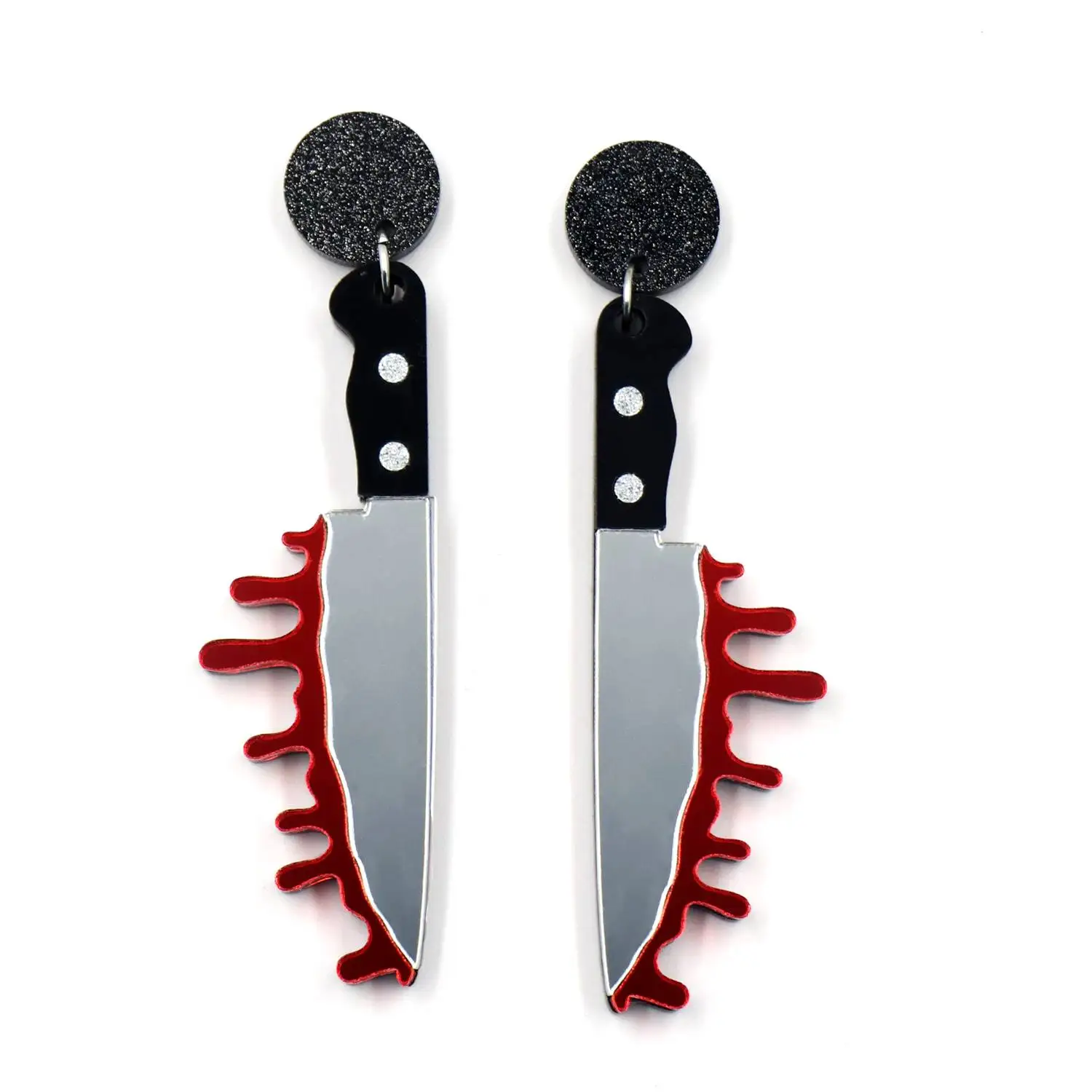 YCXER2532 Halloween Bloody Knife Earrings Vintage Drop Earrings Inspired by Scream Movie Laser Cut Acrylic Jewelry for Gift