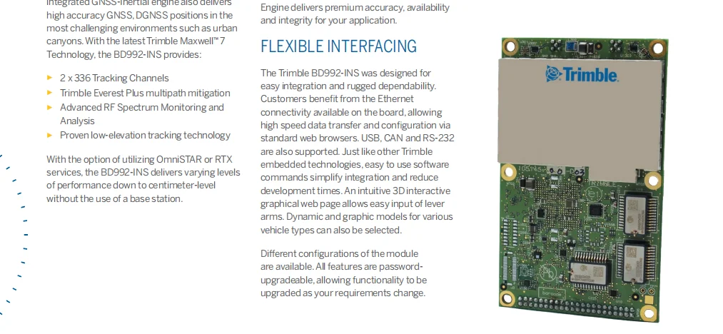 Trimble Bd992-ins模块rtk Gnss全系统多频紧凑型测向板bd992 - Buy Gps/bds/glonass ...