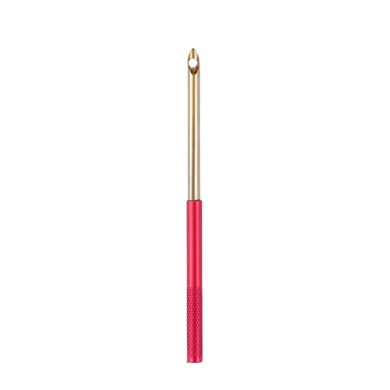 RTS Red Punch Needles With Threader Set Embroidery Tools Handle Punch Needle
