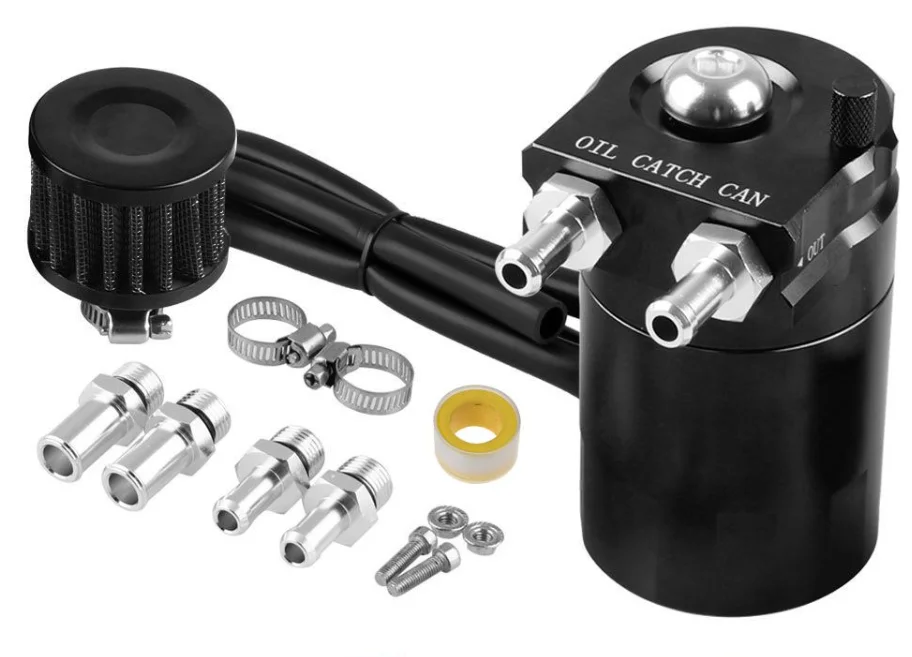 Tbest Oil Catch Can Kit 1200 Ml Twin Baffle Dual Filter Aluminium Motor