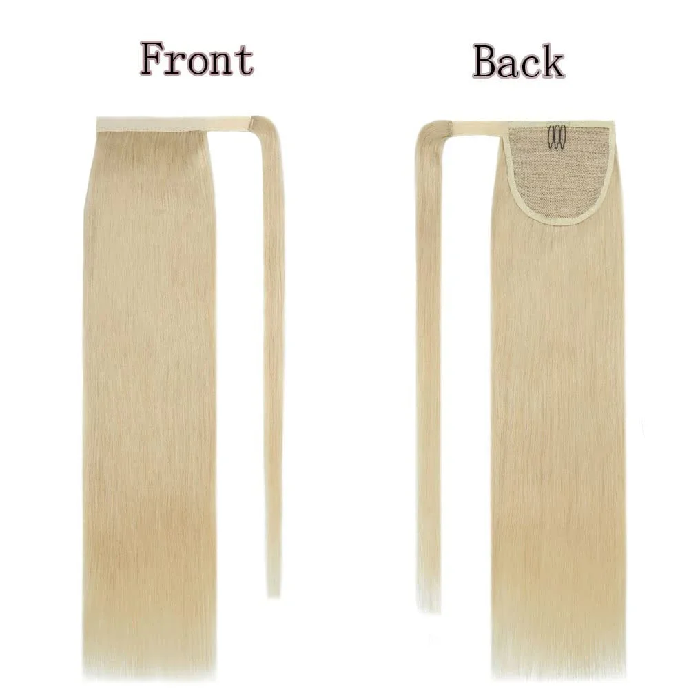Straight #613 Wrap Around Ponytail Extensions, Clip in Human Hair Ponytail Extension for Women_voghion.com