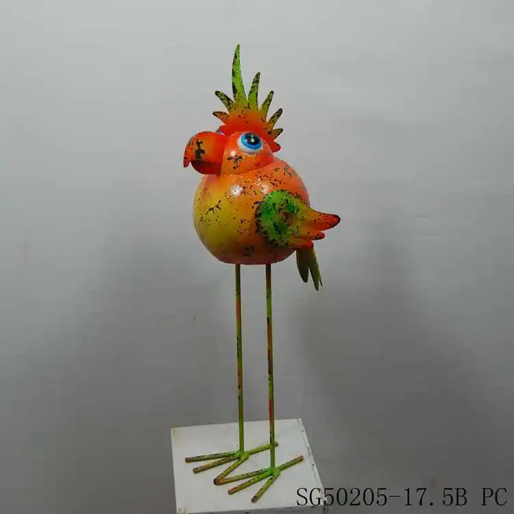 Handmade Colorful Metal Craft Long Feet Bird