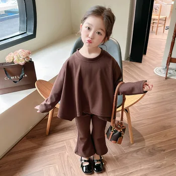 2025 New Children's Spring and Autumn Collection Stylish and Trendy Korean-style Knitted Two-piece Set for Baby Girls