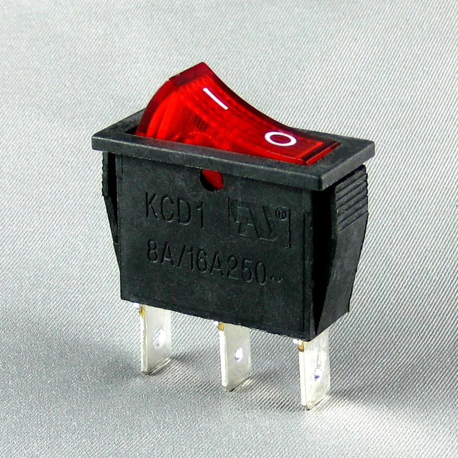KCD 3 Pin SPST Rocker Switch CE Black Boat Rocker Switch