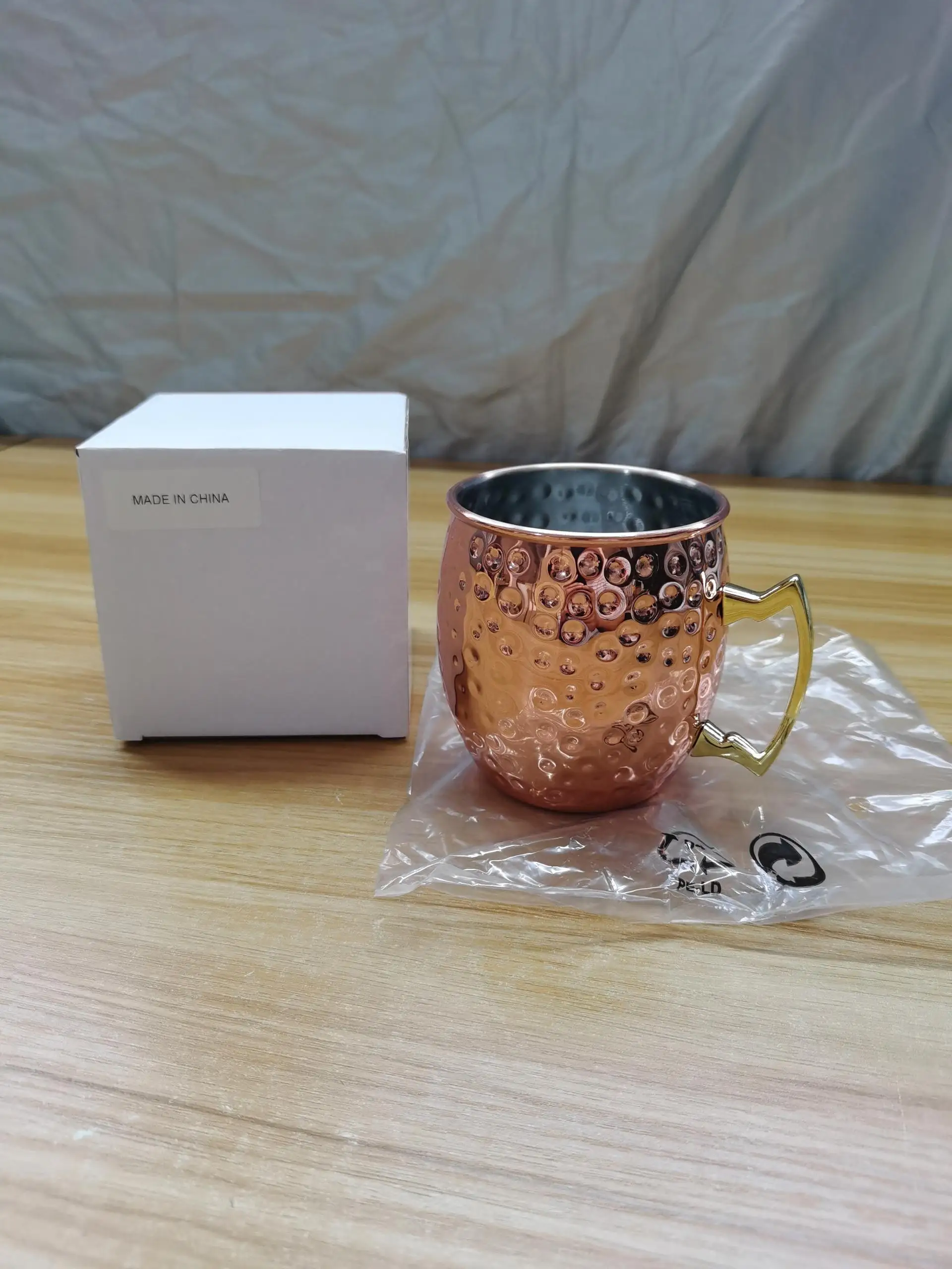 Wholesale Stainless Steel Moscow Mug With Gold Handle Bulk 16oz Beer