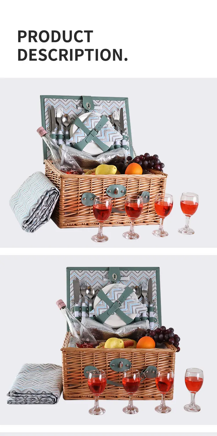 Willow Picnic Hamper Bulk Shopping Insulated Cooler Collapsible