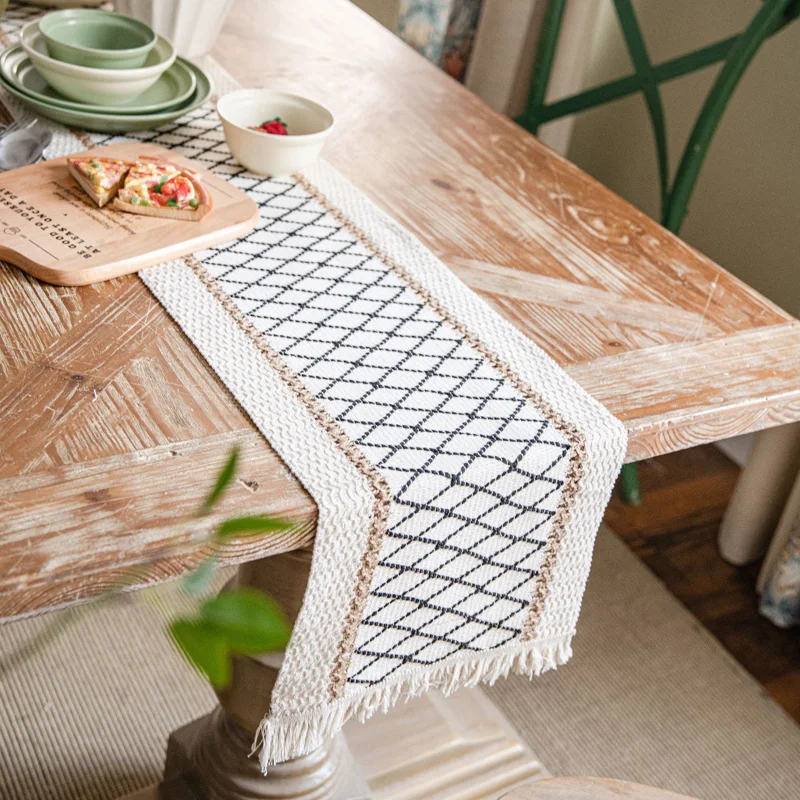 Buti Mexican Stripes Multi Function Decorative Bed Flag Wedding Table Runner With Tassels
