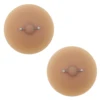 Pasties marroni con piercing color nichel