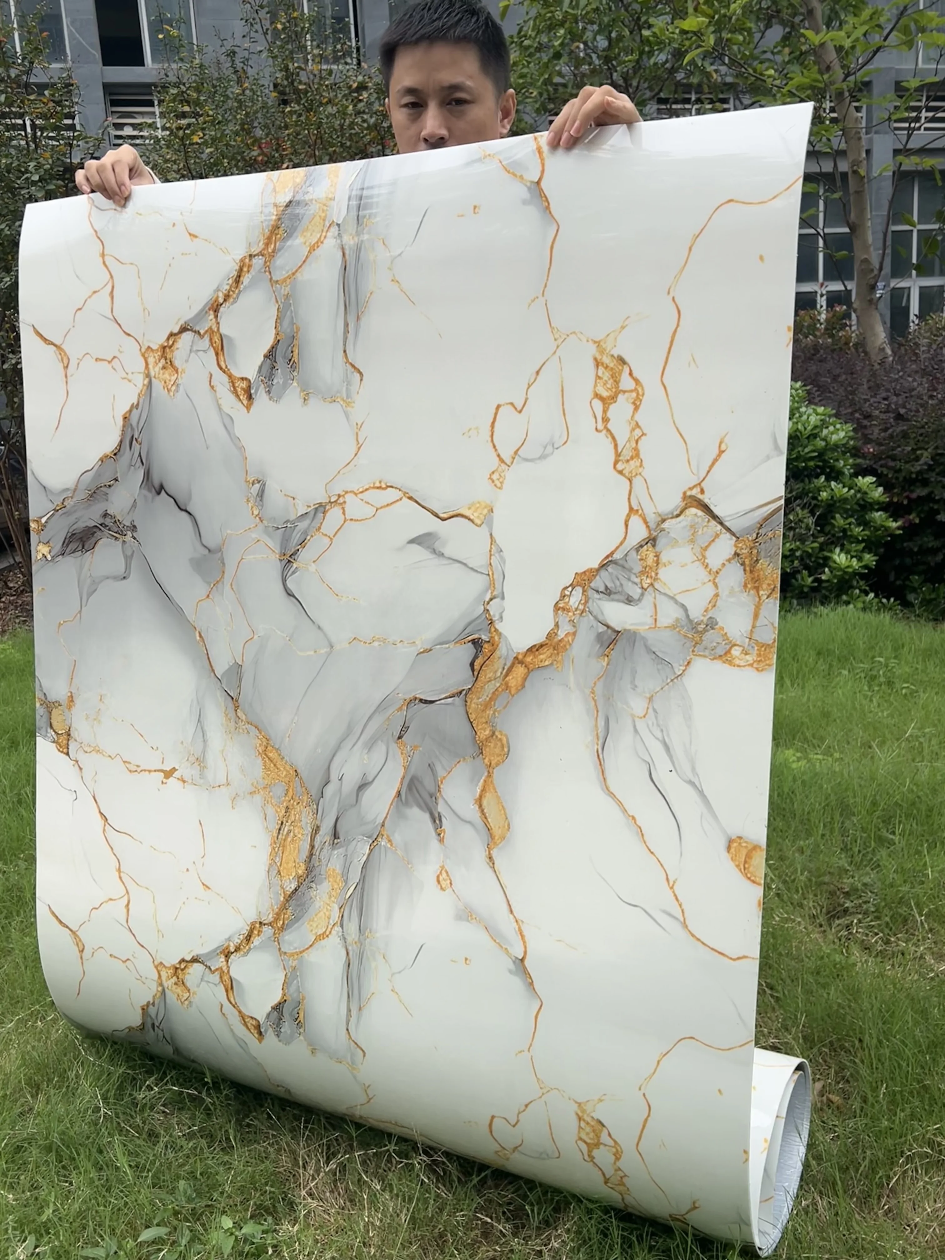 Marble Texture High Gloss Series Interior Wall Paper Wall Covering Ceiling Luxury Sticker Home Decor Foam Self Adhesive Tile