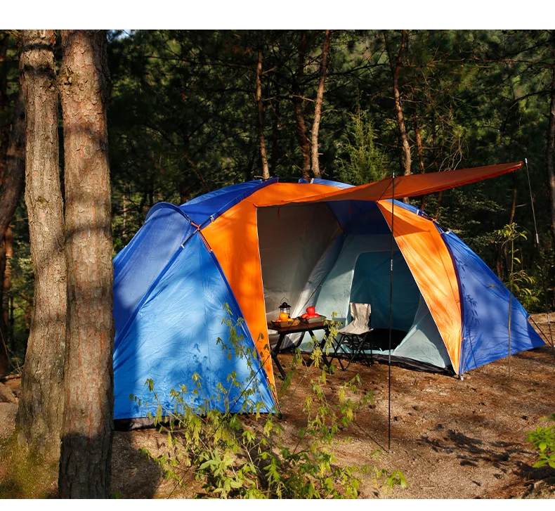 Two Bedroom One Living Room Double Layered Camping Tent Outdoor Sun