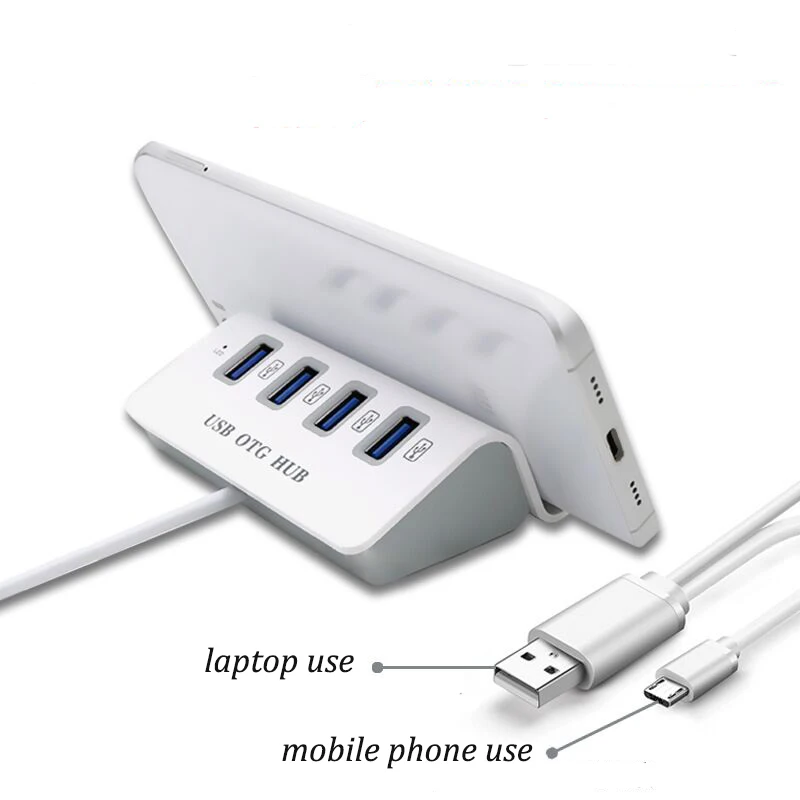 Wholesale Usb 3.1 type c Android 2 in 1 plug 4 usb 2.0 OTG USB hub with mobile phone holder m.alibaba.com