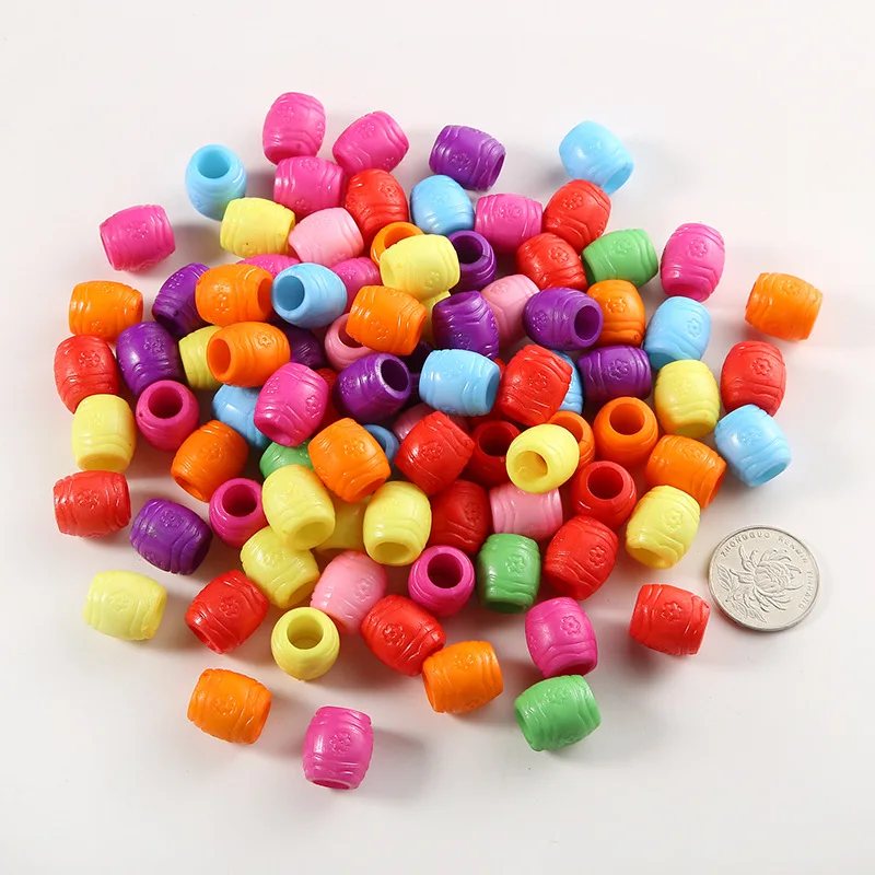 Wholesale Kids Hair Diy Hand Beading Solid Color Large Hole Beads Dirty Braid Hair Bead Buy