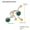 A058-แหวนหินธรรมชาติสีเขียวฝังทอง