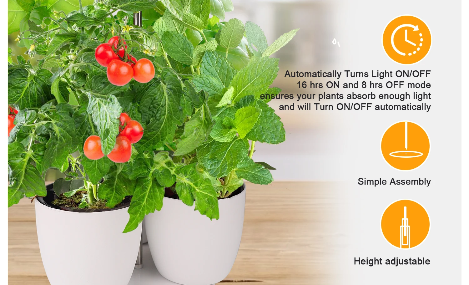 Led Umbrella Plant Grow Light High Power With Base Grow Lamp For Plants