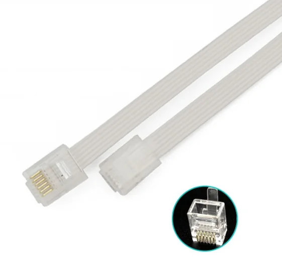 Câble Raccordement RJ25 6PIN - 2x40cm Double Tête Cristal, Fils Cuivre Pur Pour Robot Et DIY