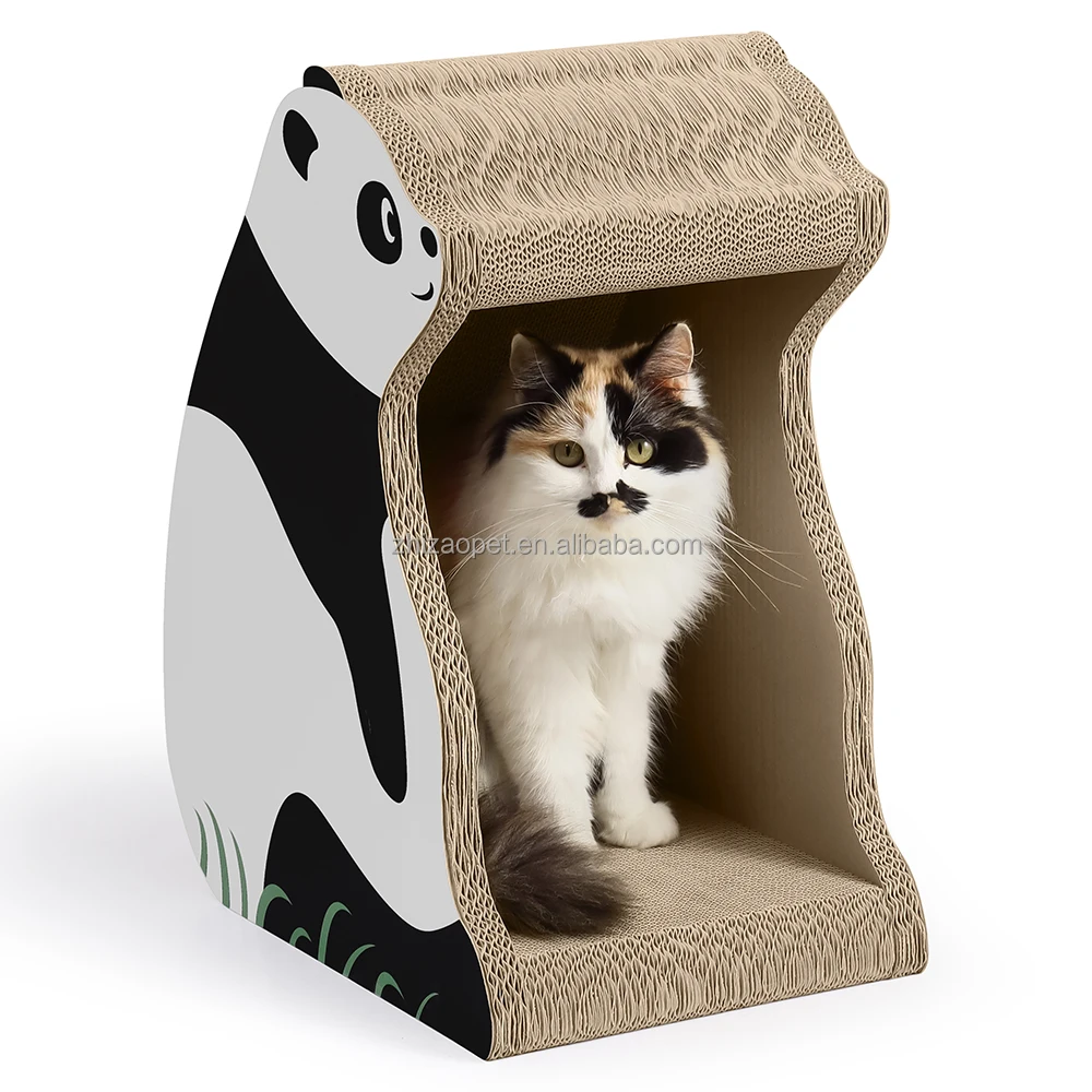Panda Shape Cat Condo Home Scratcher Sustainable Fun