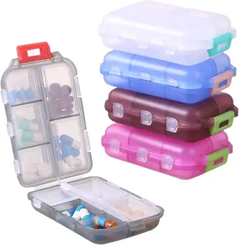 Promotional Medicine Pill Case 7 Days 10 Compartment Organizer Medicine Box Plastic Pill Holders