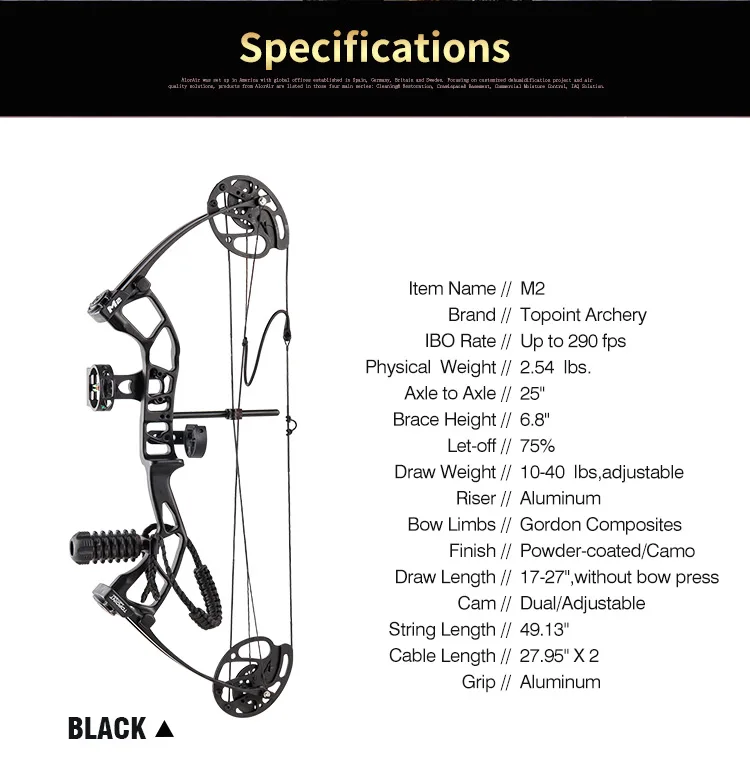 TOPOINT ARCHERY M3 Compound Bow Package for Beginners Junior&Kids Bow 17-27 Draw Length,10-30Lbs Adjustable,260fps IBO,Axle to Axle 26,Bow Only 2.54lbs,Lightweight Design 