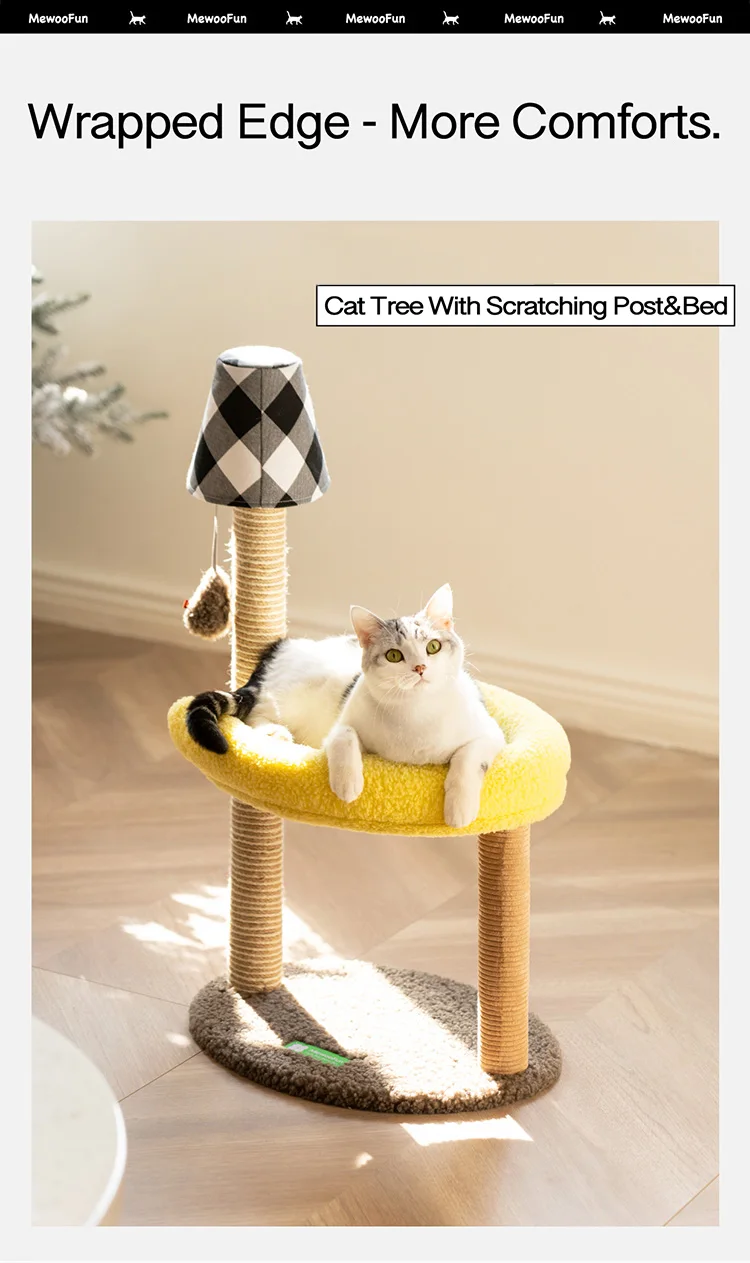 Mewoofun Medium Colorful Cat Climb Tree Cat Stratcher Post Cute Cat ...