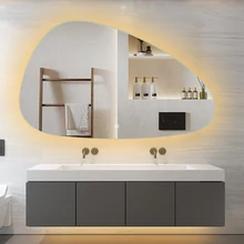 Hotel Wholesale of smart bathroom mirrors irregularly emitting wall decorative mirrors with LED lights