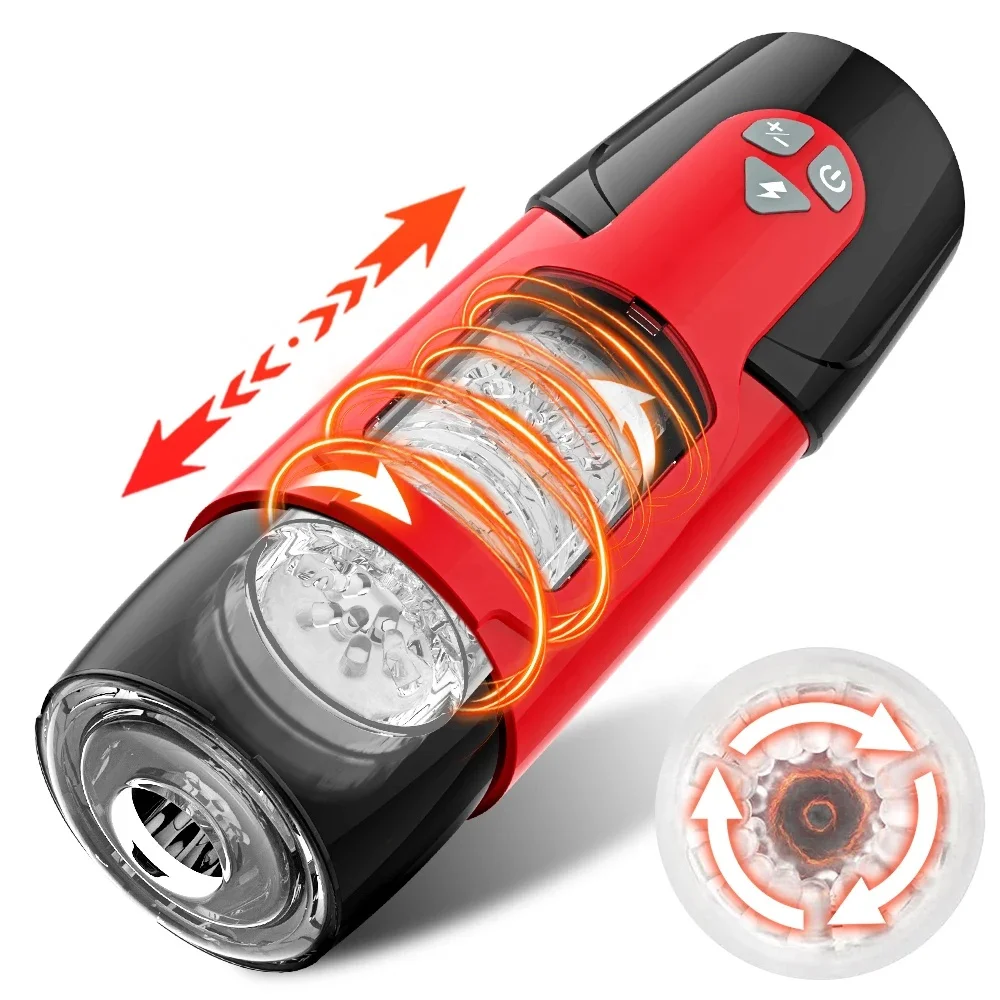 extenderz telescopic rotation male masturbator cup Amber main image 0