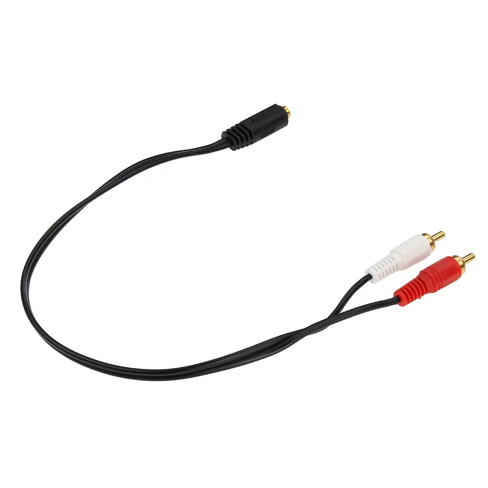 Jack Femmina Audio Stereo Universale Da 3.5mm A 2 Prese Maschio RCA Per Cuffie Cavo Adattatore 3.5 Y - Foto 3