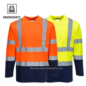 EN20471 Construction Mining Mechanical High Visibility Work Wear Unisex Reflective Road Safety Clothing FRC FR Hi Vis Work Shirt