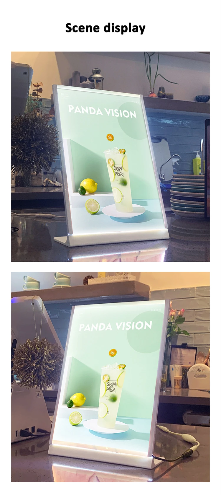 Lighted Menu Display Stand Acrylic Led Sign Holder Custom Led Light ...