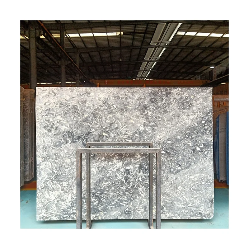 サポート加工対応：クラシックチャイナグレーマーブル（バワンファマーブル）、リビングルーム向けグレーマーブルタイル・スラブ