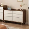 Commode à six tiroirs blanc noyer